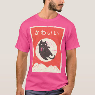 T-shirt Vintage japonais Kawaii Anime Cat