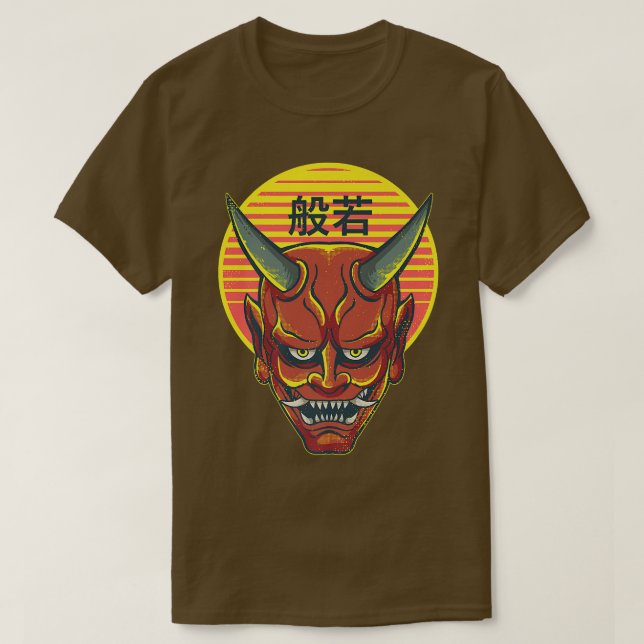 T-shirt Vintage Japonais Oni Japon Diable Anime (Design devant)