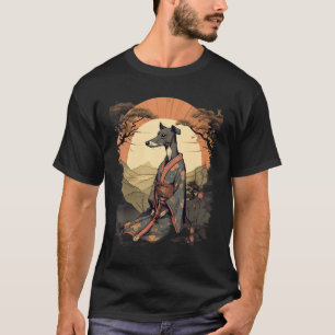 T-shirt Vintage japonais Samurai italien Greyhound Dog