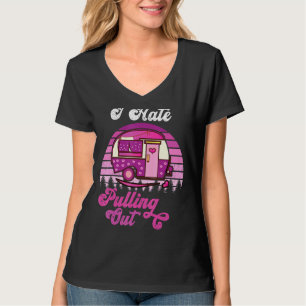 T-shirt Vintage Je Déteste Sortir Camping Camper Girl Wom