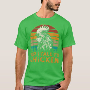T-shirt Vintage Je Parle Aux Poulets Drôle Poulet Papa Far