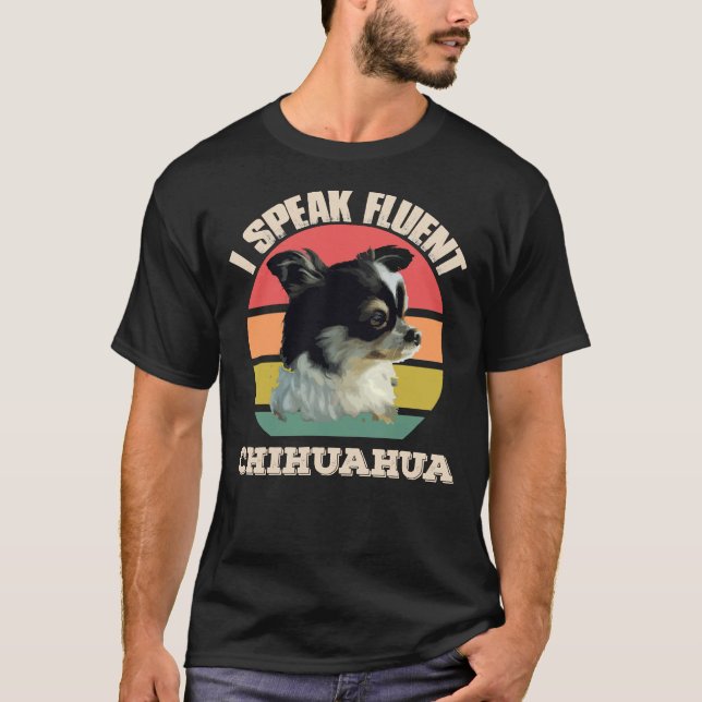 T-shirt Vintage Je Parle Fluent Chihuahua (Devant)