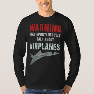 T-shirt Vintage JE POURRAIS PARLER spontanément DES AVIONS
