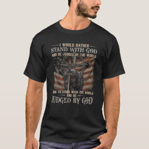 T-shirt Vintage Je Préférerais Être Avec Dieu Et Être Juge