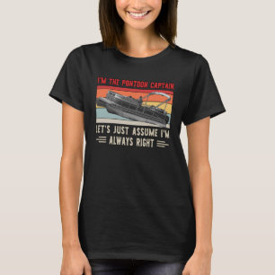 T-shirt Vintage Je suis Pontoon Capitaine Pontoon Bateau