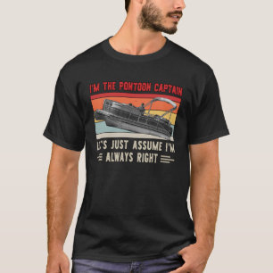 T-shirt Vintage Je suis Pontoon Capitaine Pontoon Bateau