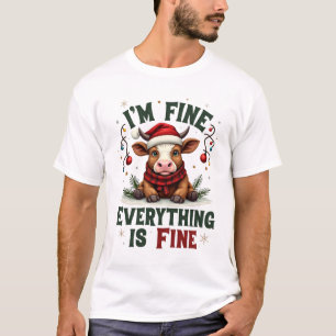 T-shirt Vintage Je vais bien Tout va bien Highland Cow C