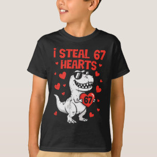 T-shirt Vintage Je Vole 67 Cœurs Drôle Six Sept Valentin