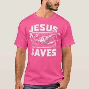 T-shirt Vintage Jesus Saves Football Goalie