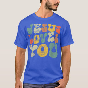 T-shirt Vintage Jésus t'aime Jésus Christian Hommes Femmes