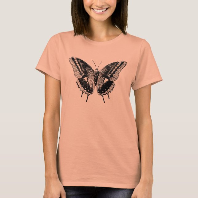 T-shirt Vintage jolie chemise papillon (Devant)