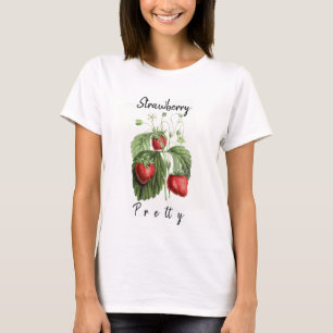 T-shirt Vintage jolie fraise rouge Nom personnalisé