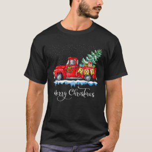 T-shirt Vintage Joyeux Camion rouge de Noël Vieux mode Ch