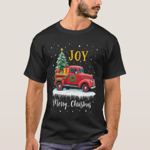 T-shirt Vintage Joyeux Noël Camion Rouge Noël Ancien Style