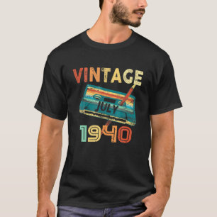 T-shirt Vintage juillet 1940 Musique Cassette81e cadeau d'