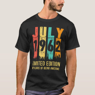 T-shirt Vintage juillet 1962 60 ans 60e anniversaire