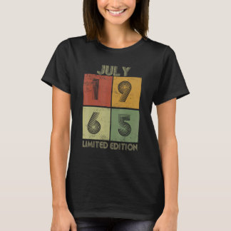 T-shirt Vintage juillet 1965 Anniversaire de 57 ans