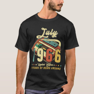 T-shirt Vintage JUILLET 1966 Fait en 1966 54e anniversaire