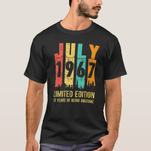 T-shirt Vintage juillet 1967 55 ans 55e anniversaire