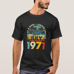 T-shirt Vintage Juillet 1971 50 Ans 50E Anniversaire Rétro