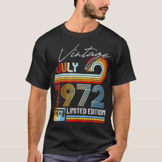 T-shirt Vintage Juillet 1972 Edition Limitée Bande de cass