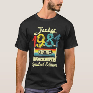 T-shirt Vintage juillet 1981 Bande de cassette 40e anniver