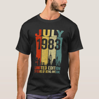 T-shirt Vintage juillet 1983 39 Anniversaire 39 Anniversai