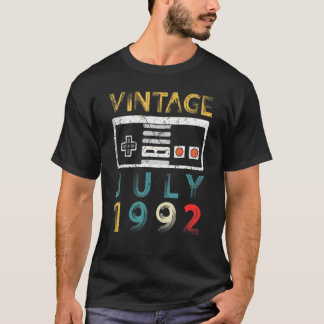 T-shirt Vintage juillet 1992 29 Anniversaire Joueur âgé de