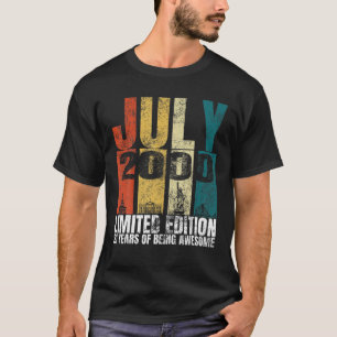 T-shirt Vintage Juillet 2000 Costume Anniversaire 21 Ans 2