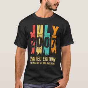 T-shirt Vintage juillet 2007 15 ans 15e anniversaire