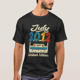 T-shirt Vintage Juillet 2012 Bande De Cassette 9E Décor An