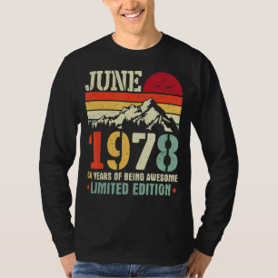 T-shirt Vintage Juin 1978 44 Ans D'Être Étonnant