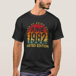 T-shirt Vintage Juin 1982 40 Ans D'Être Un Awesome Naissan