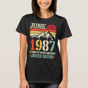T-shirt Vintage Juin 1987 35 Ans D'Être Impressionnant