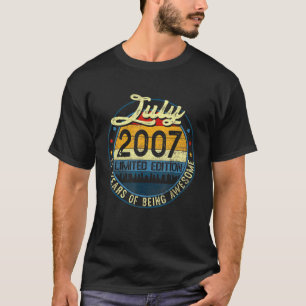 T-shirt Vintage July 2007 Limited Edition 14th Birthday 14
