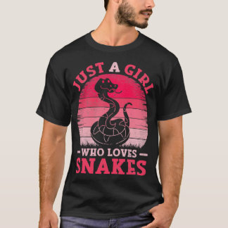 T-shirt Vintage Juste Une Fille Qui Aime Les Serpents