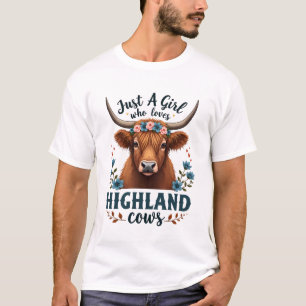 T-shirt Vintage Juste Une Fille Qui Aime Les Vaches Highla