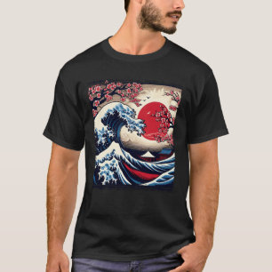 T-shirt Vintage Kanagawa Japonais La Grande Vague Cerisier