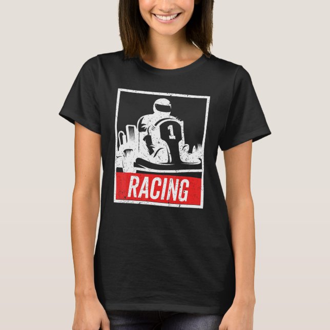 T-shirt Vintage Kart Racing , Go-Kart (Devant)