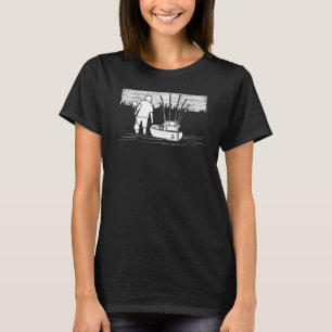 T-shirt Vintage Kayak Fishing Kayak Kayak Angler Basse F