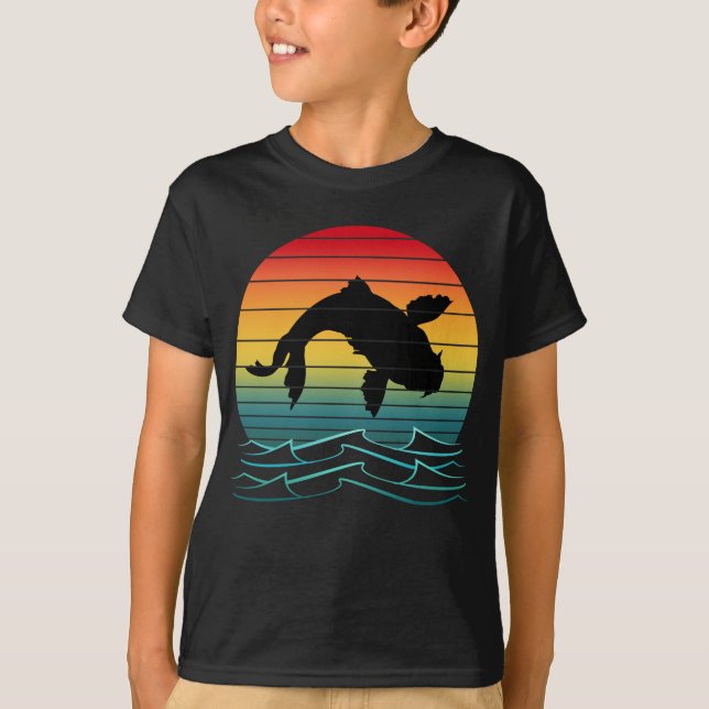T-shirt Vintage Koi Fish Coucher de soleil (Devant)