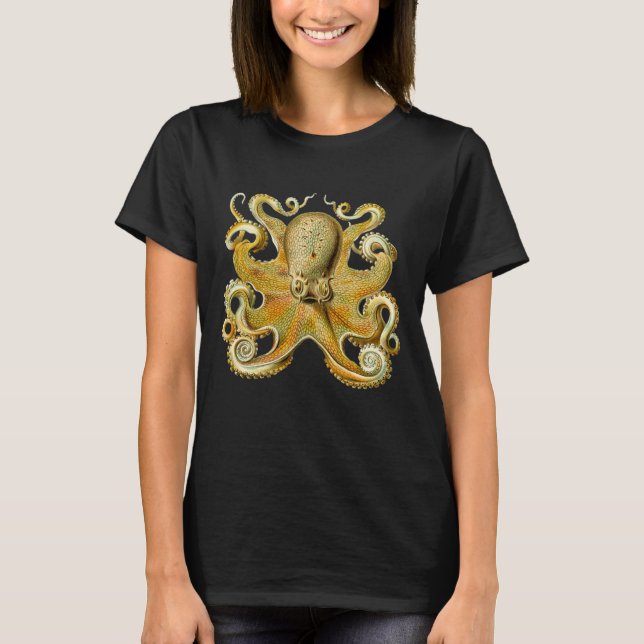 T-shirt Vintage Kraken, Octopus Gamochonia, Ernst Haeckel (Devant)