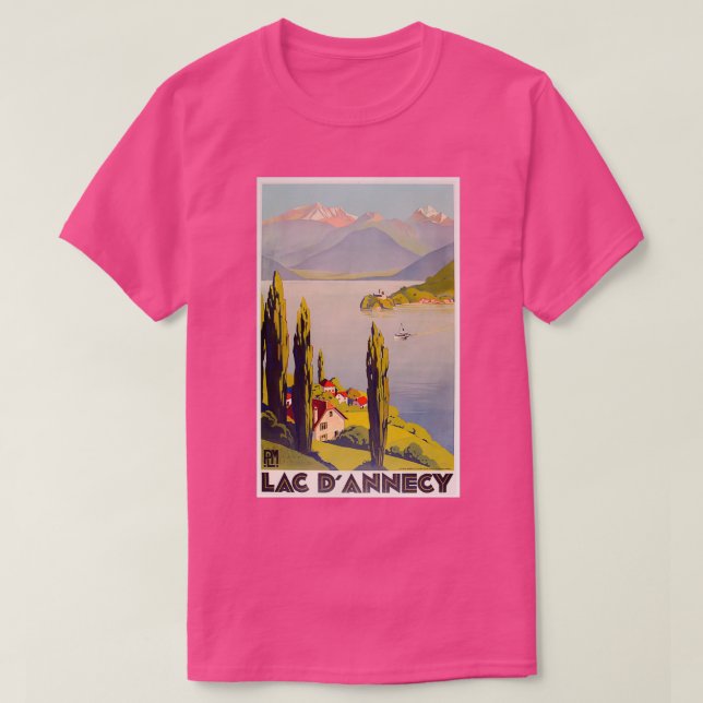 T-shirt Vintage Lac d'Annecy France Voyage (Design devant)