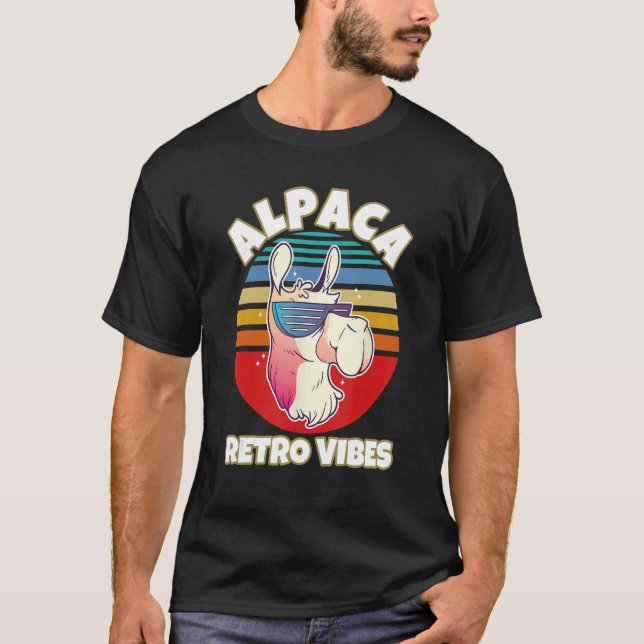 T-shirt Vintage Lama Retro Alpaca (Devant)