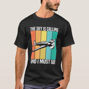T-shirt Vintage Le Ciel Appelle Et Je Dois Aller À L'Avion