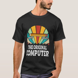 T-shirt Vintage Le Geek De Crayon Ordinateur D'Origine Ner