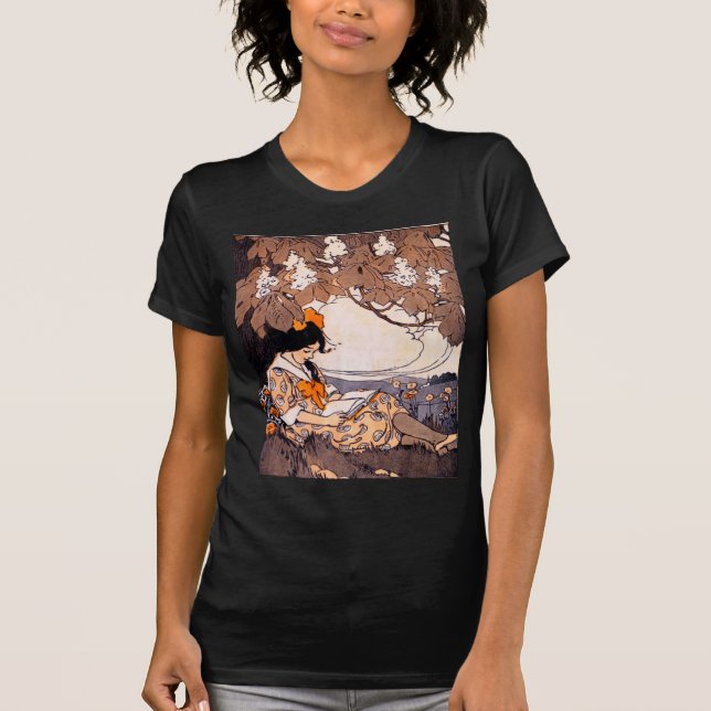 T-shirt Vintage Lecture sous un arbre (Devant)