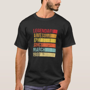 T-shirt Vintage légendaire Épopée stupéfiante depuis mars