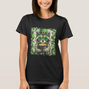 T-shirt Vintage Léopard Drôle St Patricks Day Raton laveur