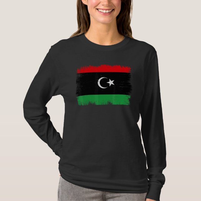 T-shirt Vintage Libya Flag Libyan Independence Day (Devant)